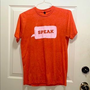 Orange speak shirt
